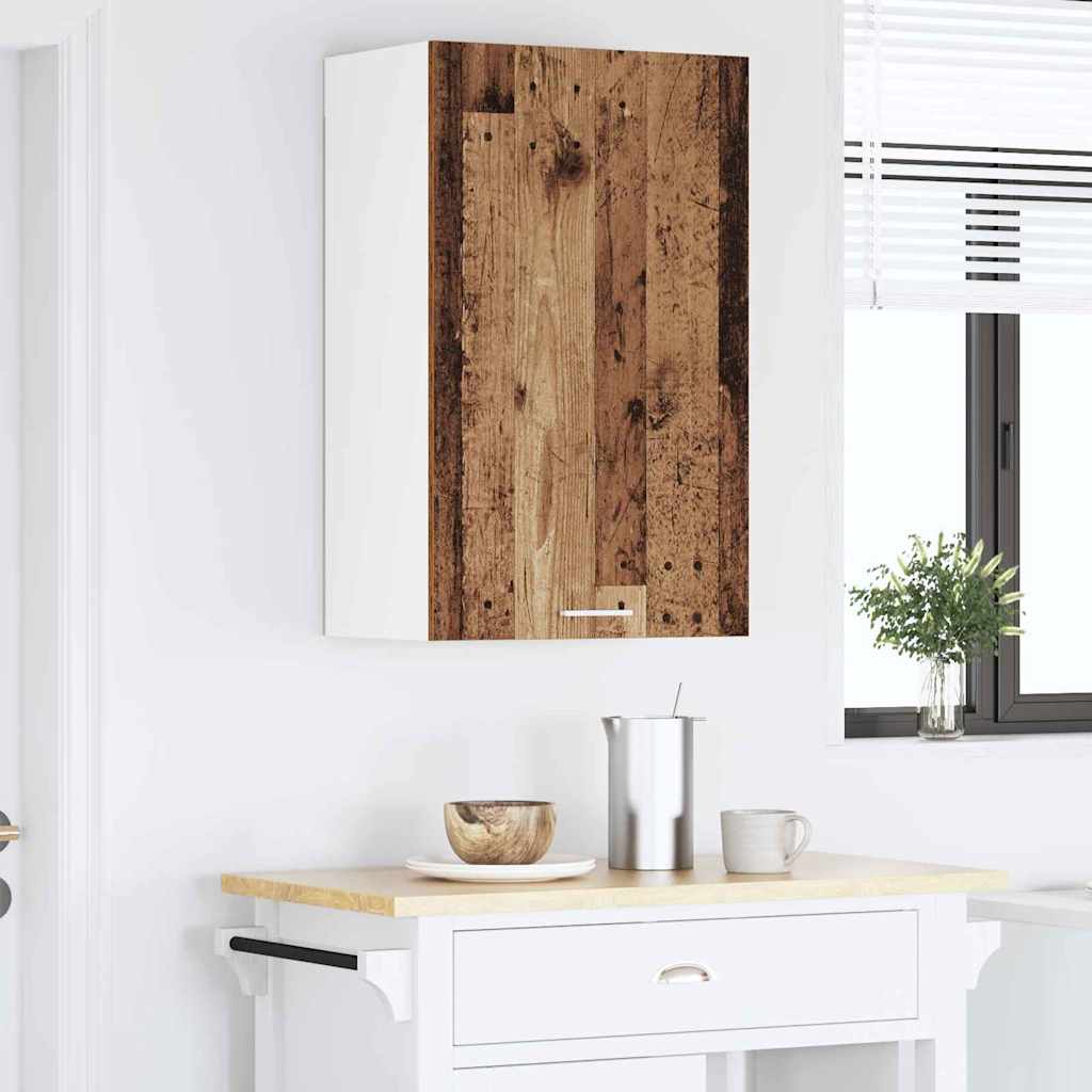Hanging Cabinet Riga Old Wood and White 50 x 31 x 80 cm